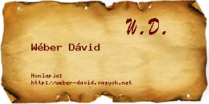 Wéber Dávid névjegykártya